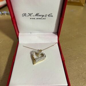 Macy's Gold and Silver Heart Necklace